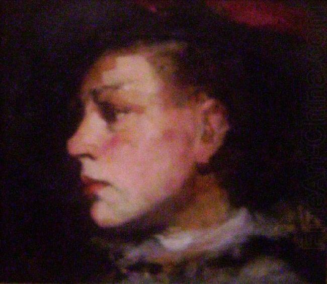 Frank Duveneck Profile of a Girl with Hat china oil painting image